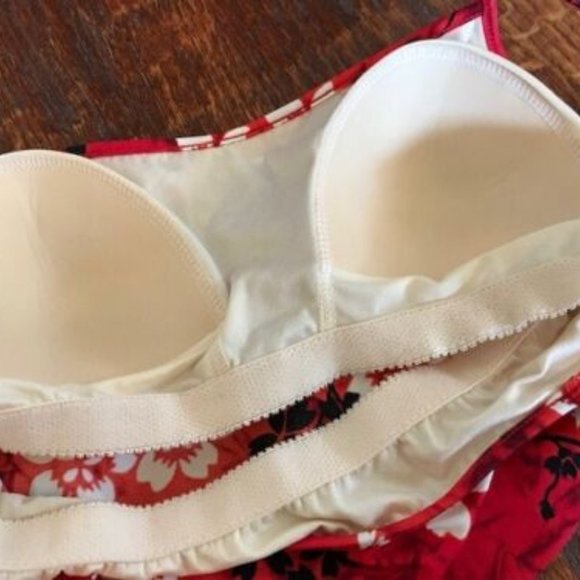 IT FIGURES * Modest RED & BLACK skirted 2-pc TANKINI Swimsuit * sz 10 * EUC - Picture 6 of 7